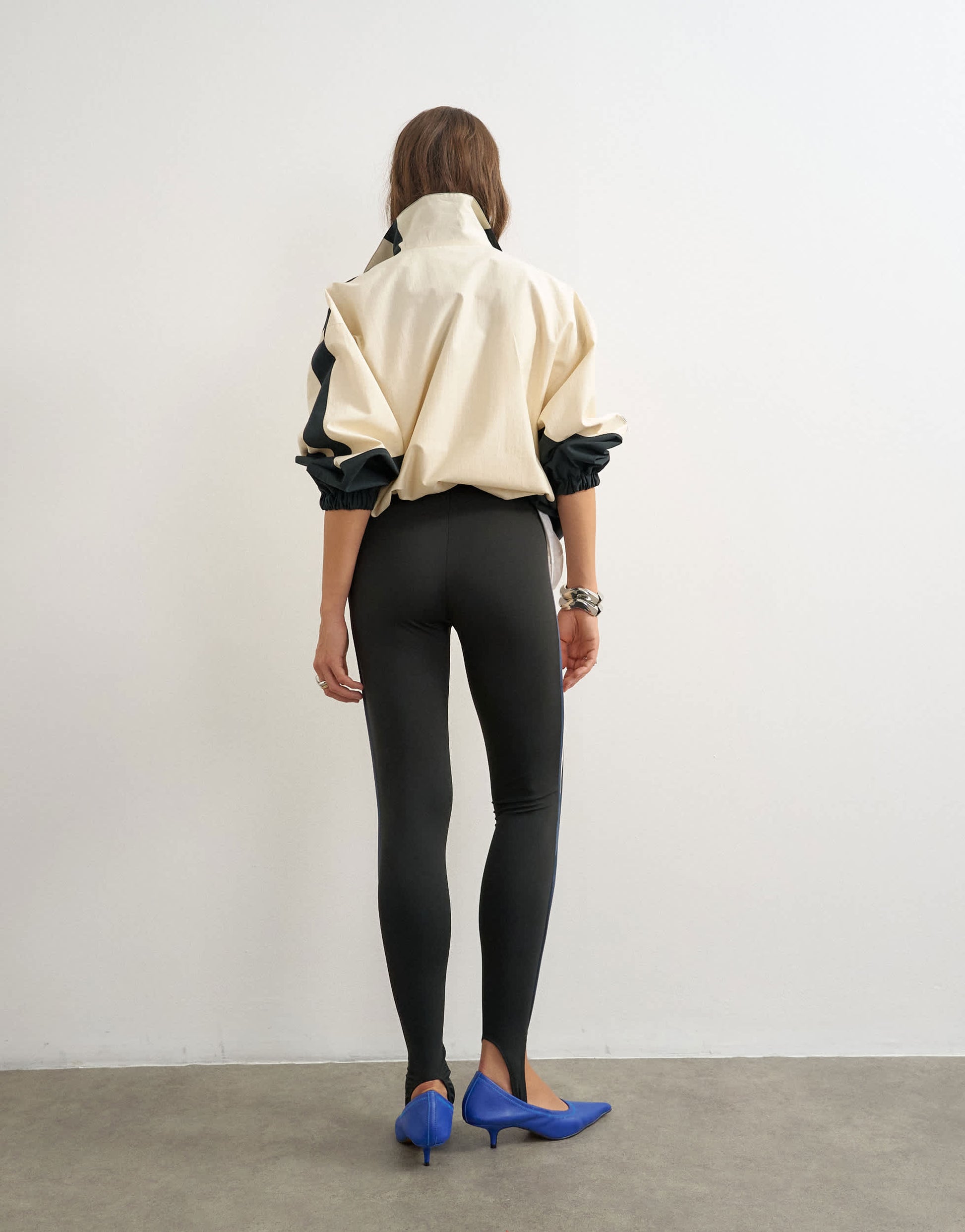 Topshop stirrup piping leggings in black