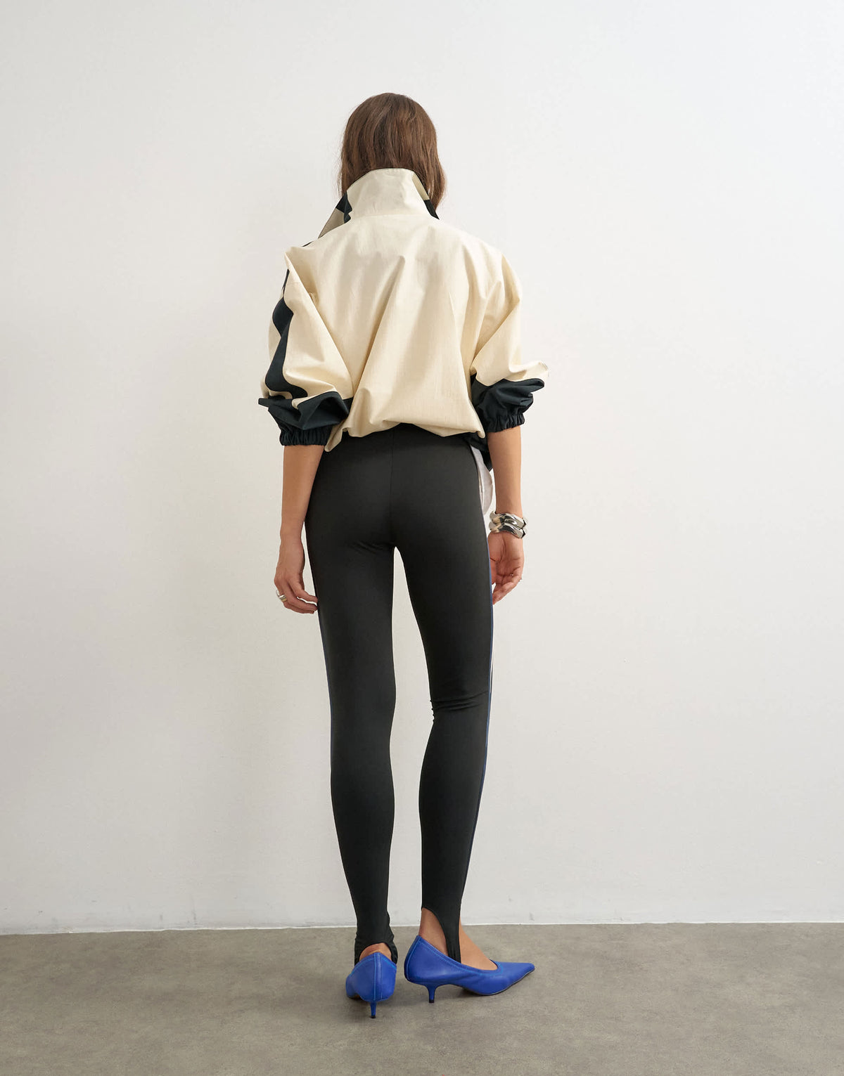 Topshop stirrup sporty piping leggings in black