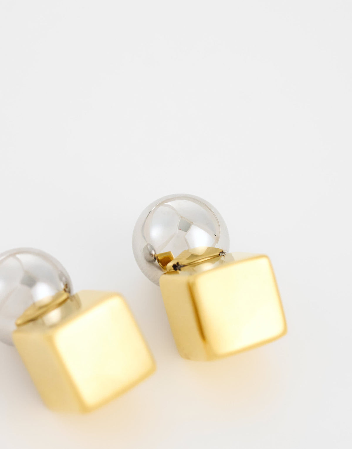 Topshop Freya stainless steel two tone stud earring in silver and gold