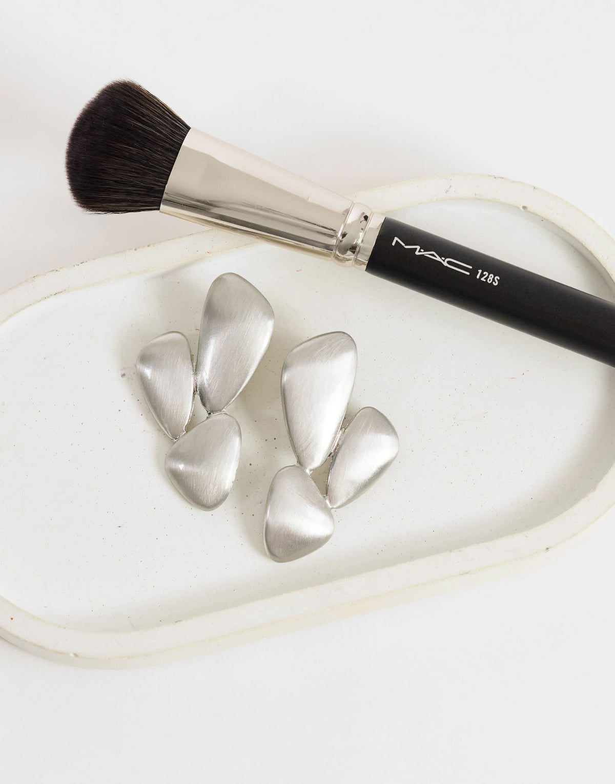 Topshop Frankie brushed earring in silver
