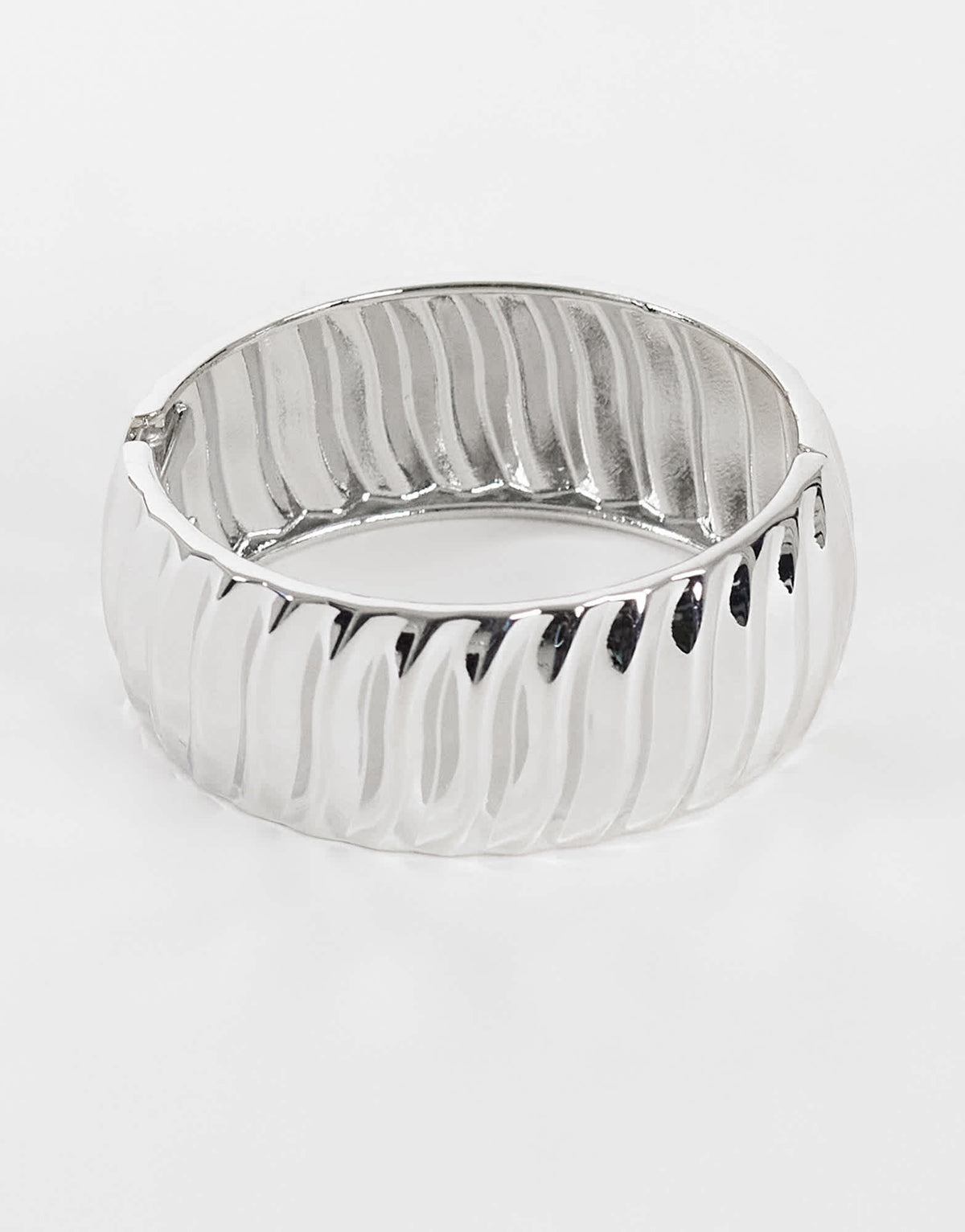 Topshop Blossom chunky bangle in silver