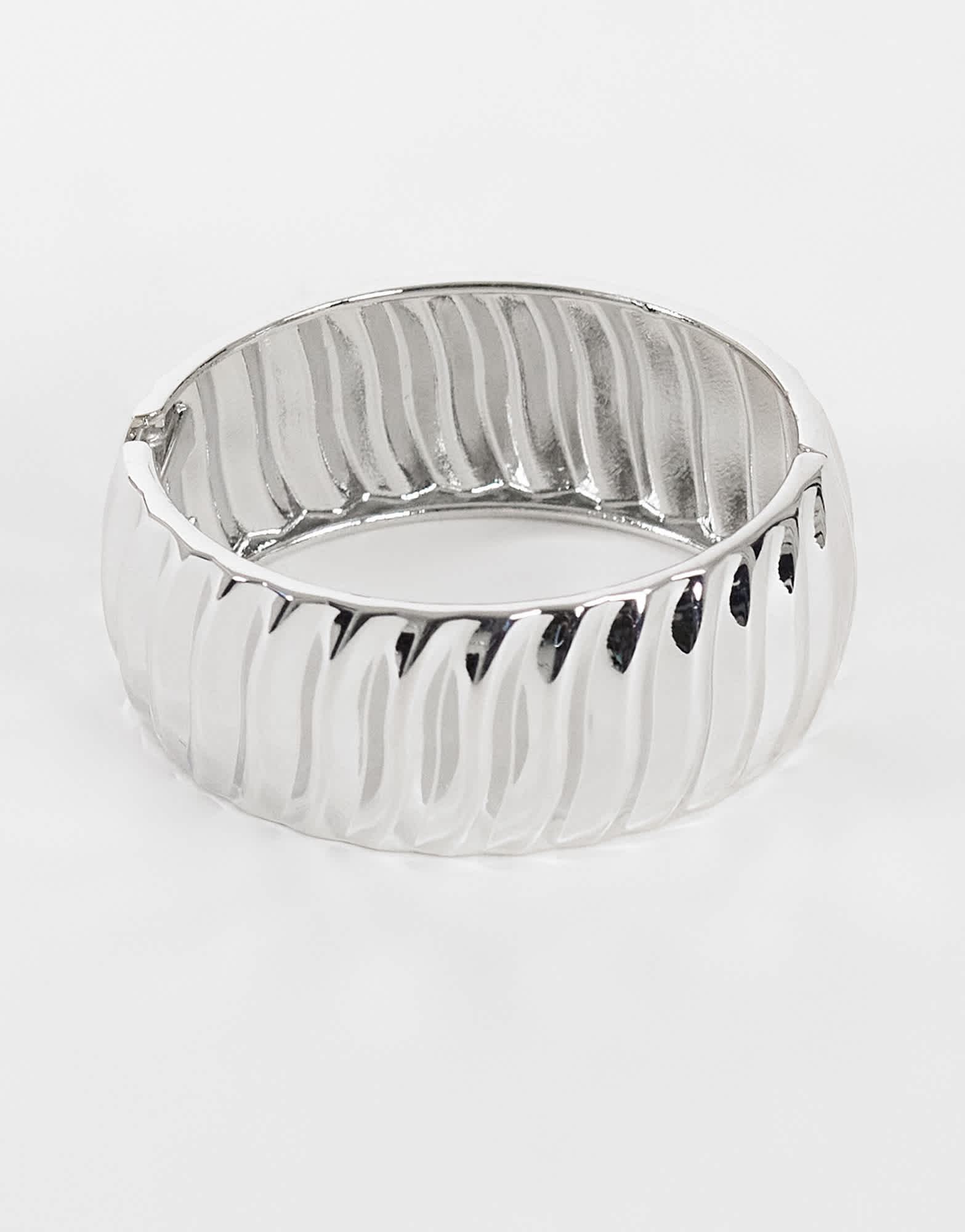 Topshop Blossom chunky bangle in silver