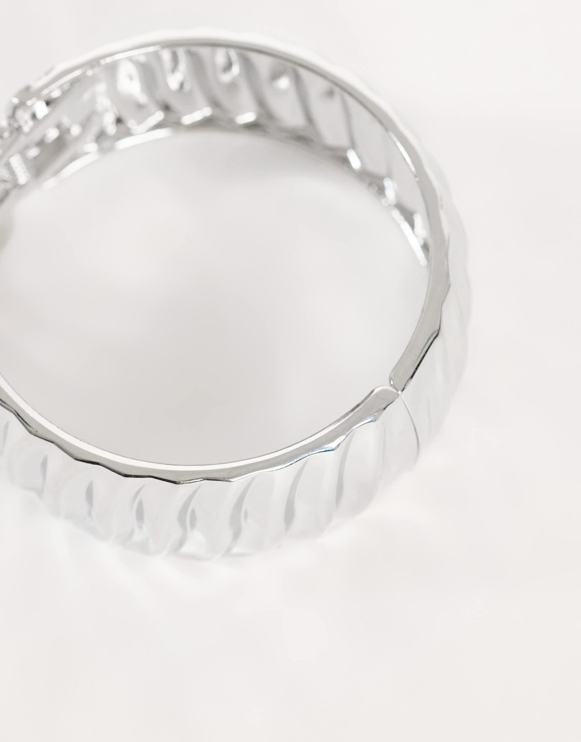 Topshop Blossom chunky bangle in silver