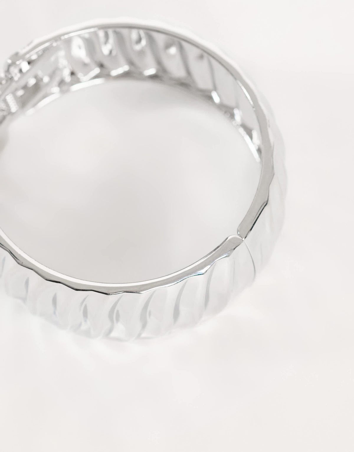 Topshop Blossom chunky bangle in silver