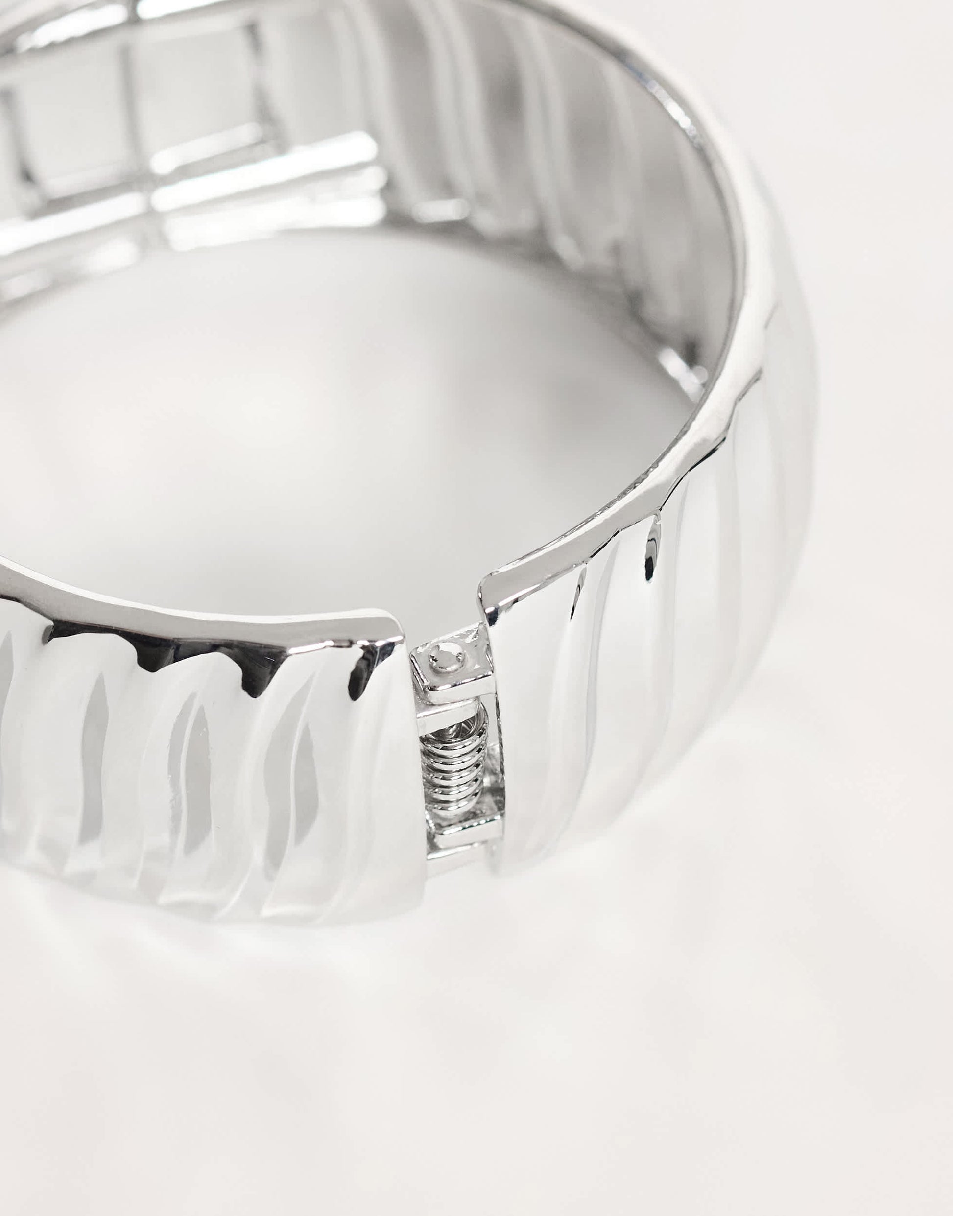 Topshop Blossom chunky bangle in silver