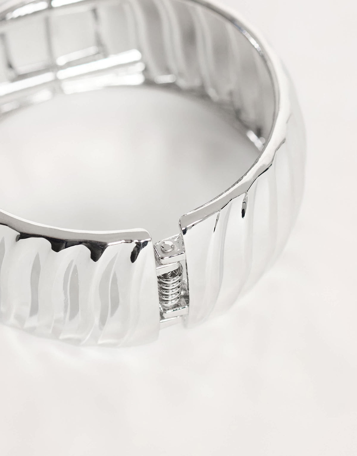 Topshop Blossom chunky bangle in silver