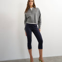 Topshop ponte capri leggings in navy