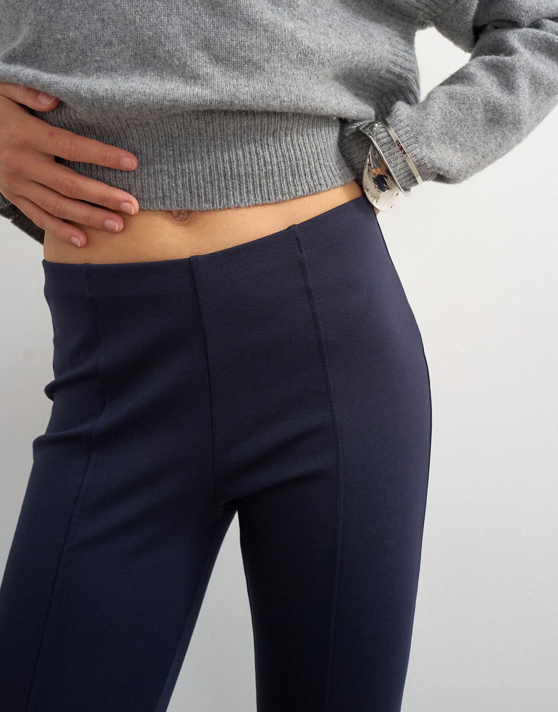 Topshop ponte capri leggings in navy