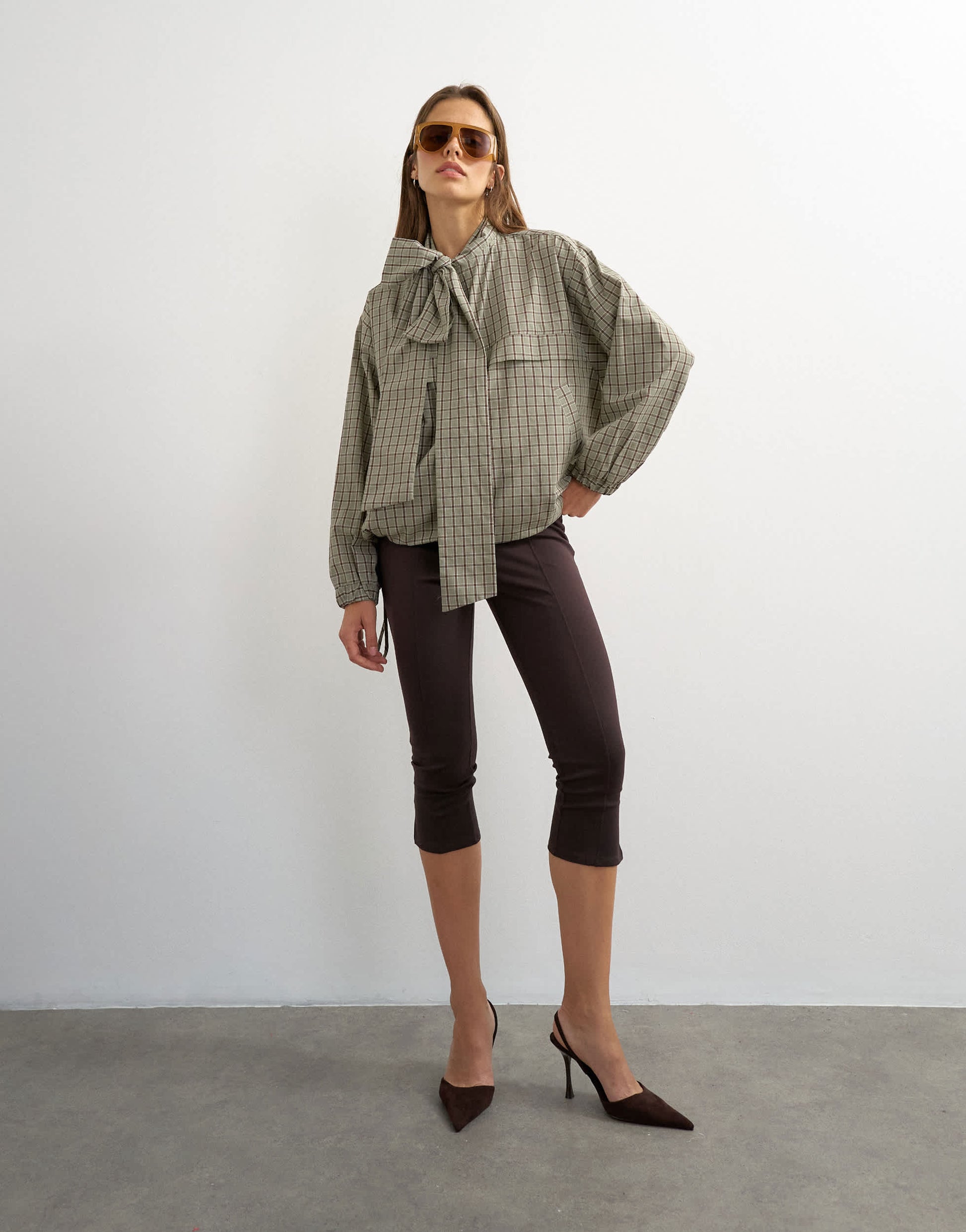 Topshop ponte capri leggings in chocolate