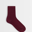 Topshop Lillie ribbed socks in burgundy