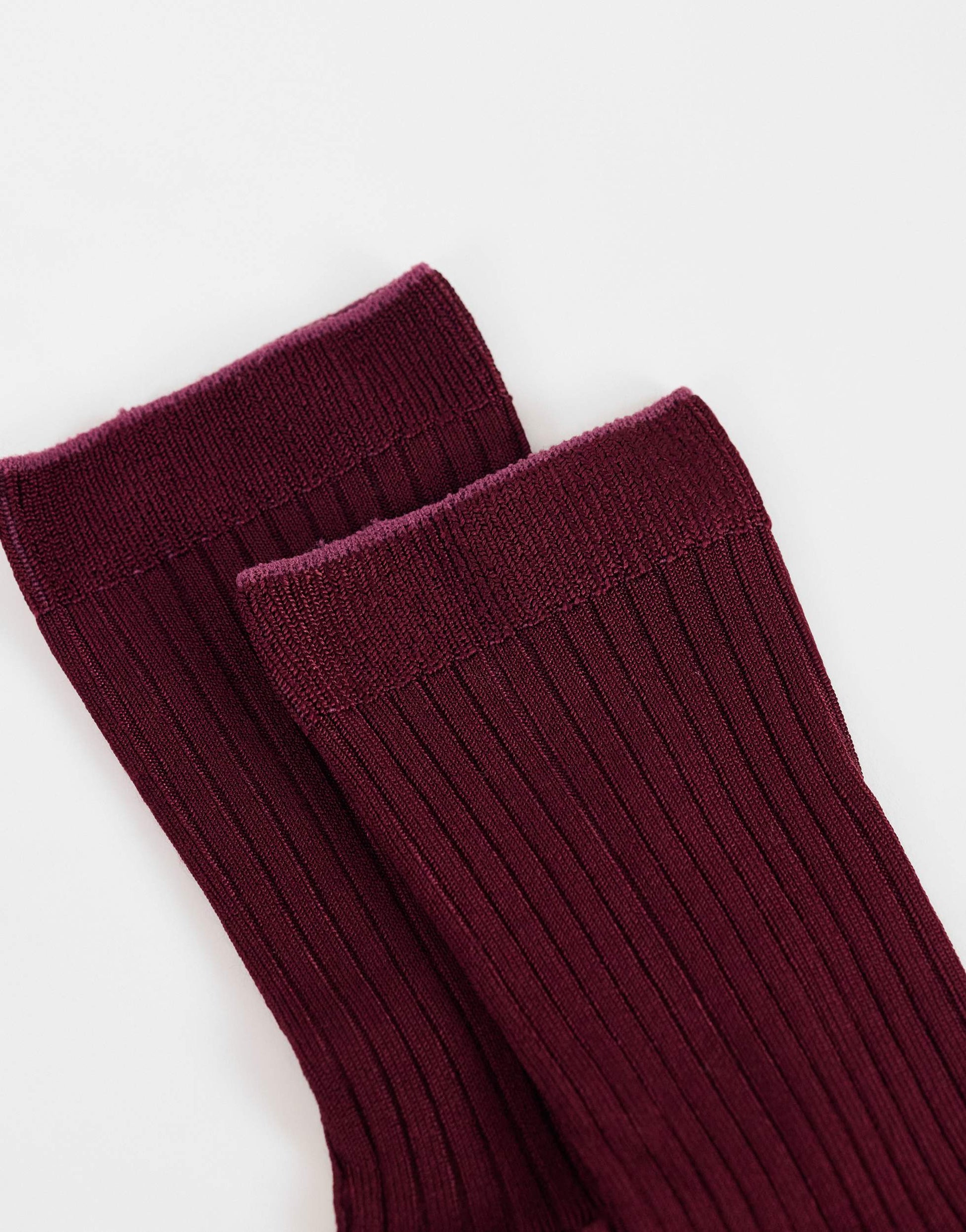 Topshop Lillie ribbed socks in burgundy