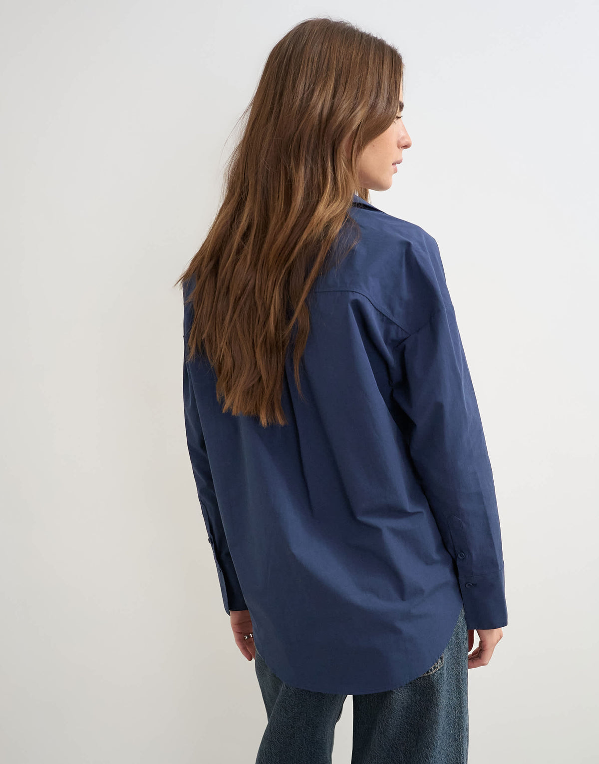 Topshop tie detail shirt in navy