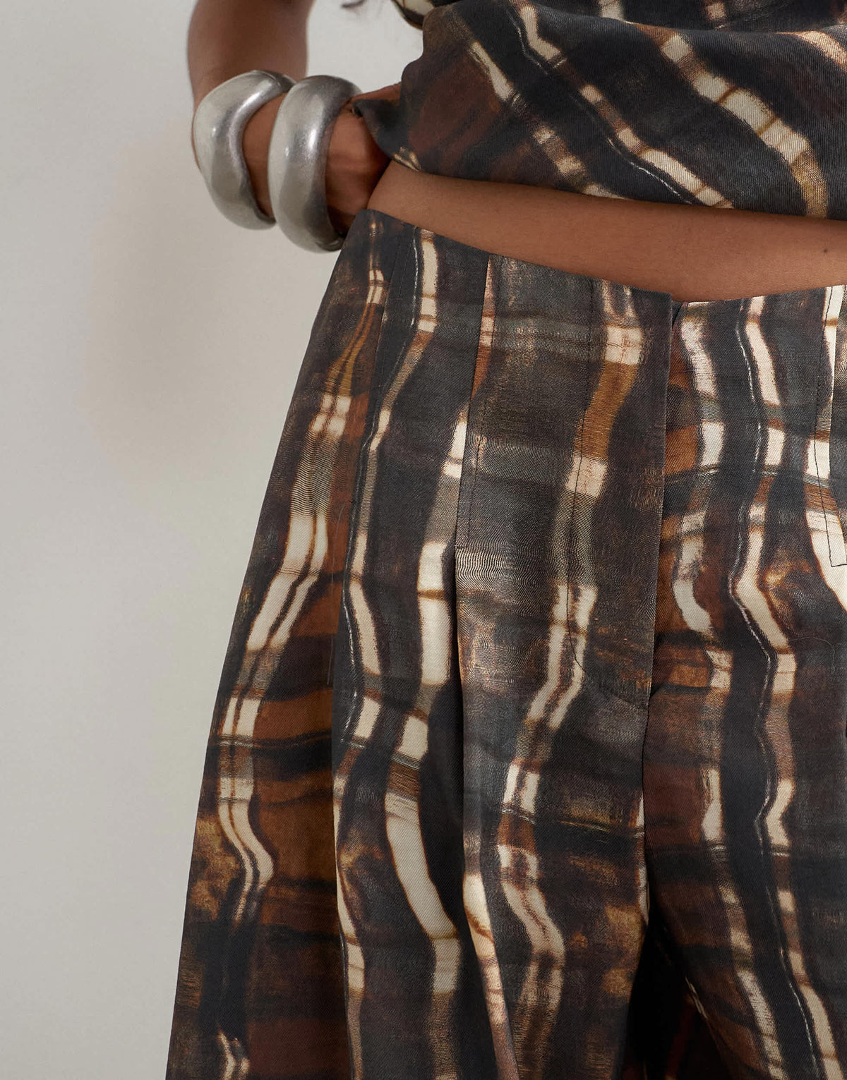 Topshop co ord pleated trouser in check