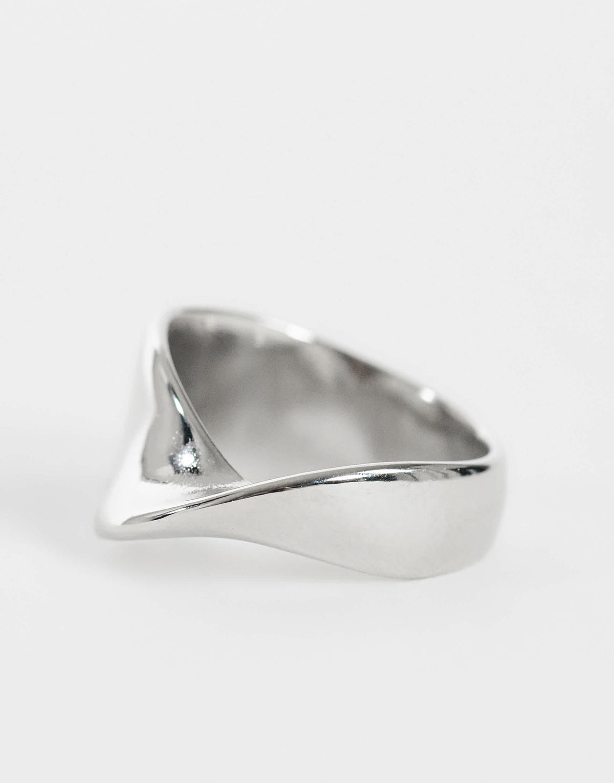 Topshop Rylee waterproof stainless steel twisted ring in silver