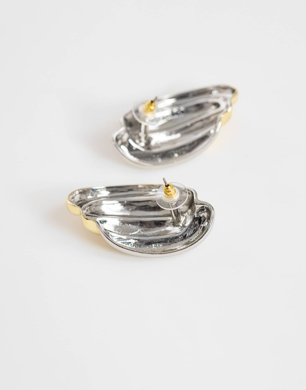 Topshop Fia statement stud earrings in silver and gold