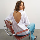 Topshop X Cara open back tee in ecru