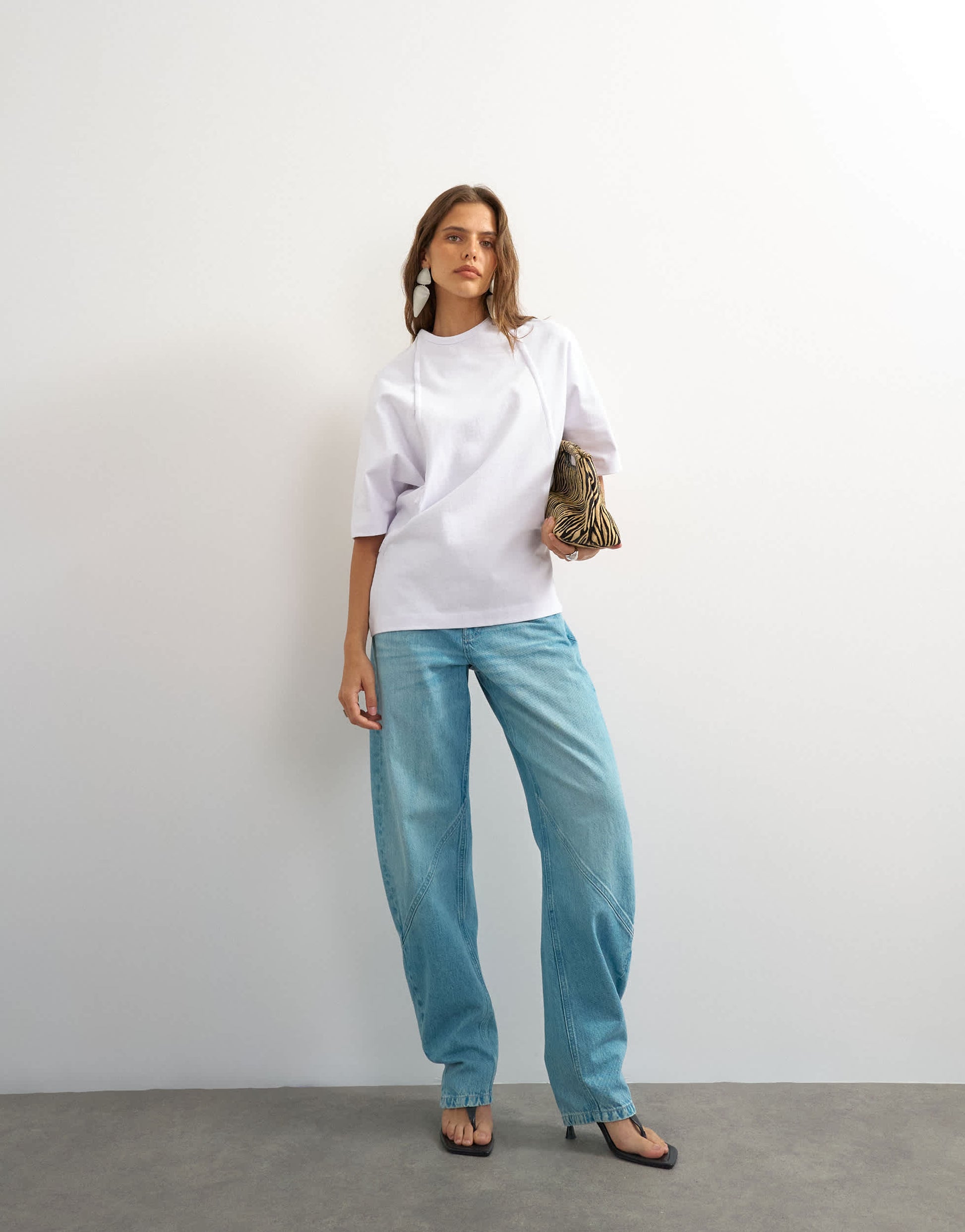 Topshop X Cara open back tee in ecru