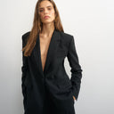 Topshop boyfriend single breasted blazer in black