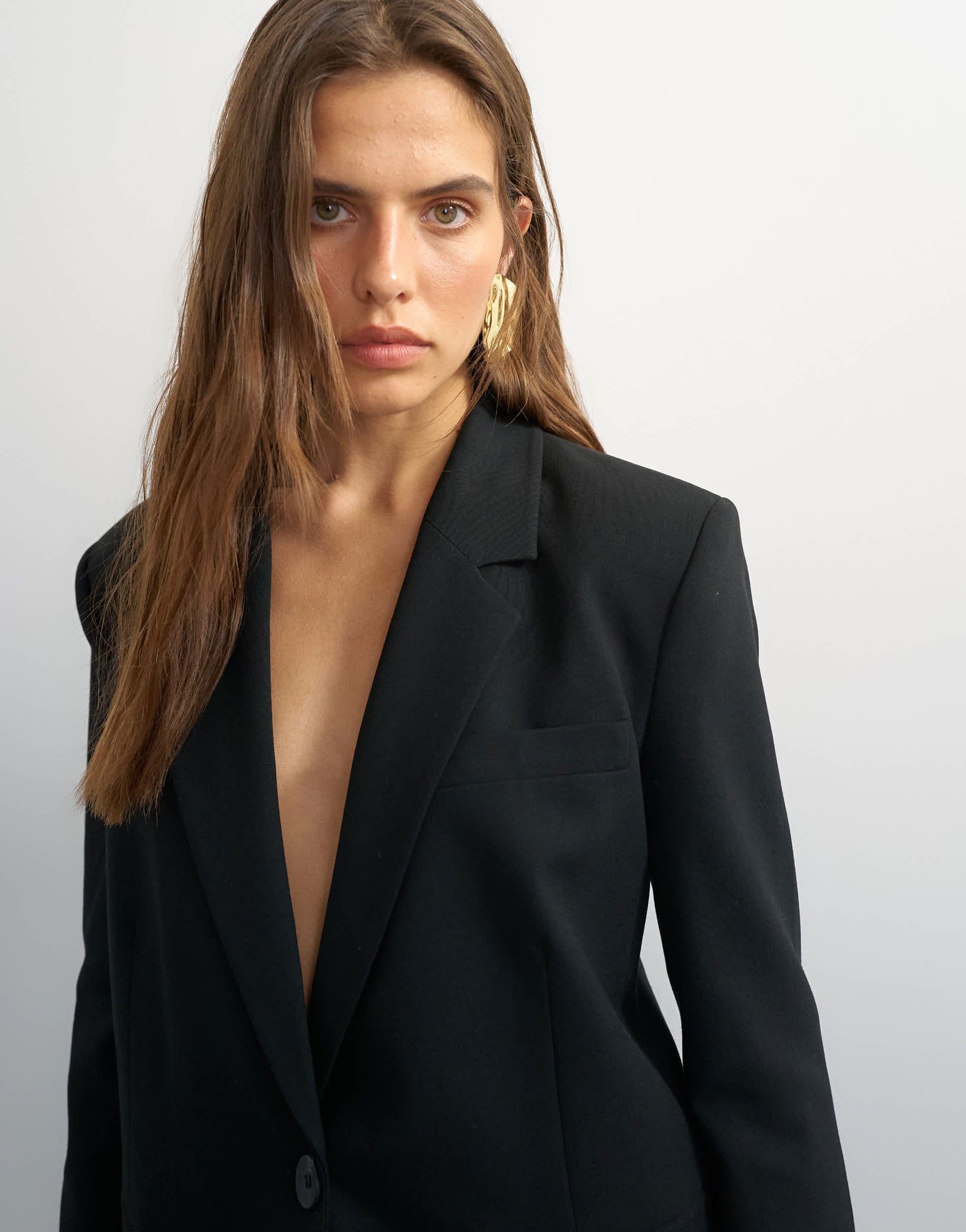 Topshop boyfriend single breasted blazer in black