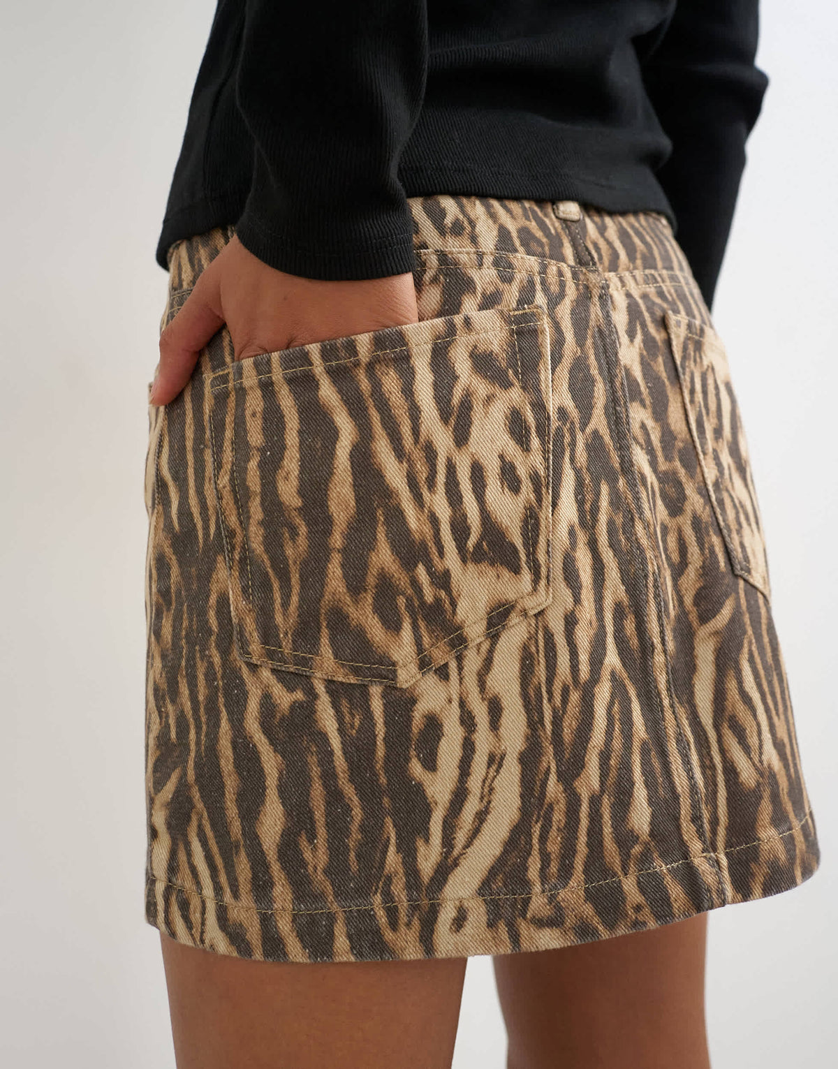 Topshop pelmet skirt in leopard print