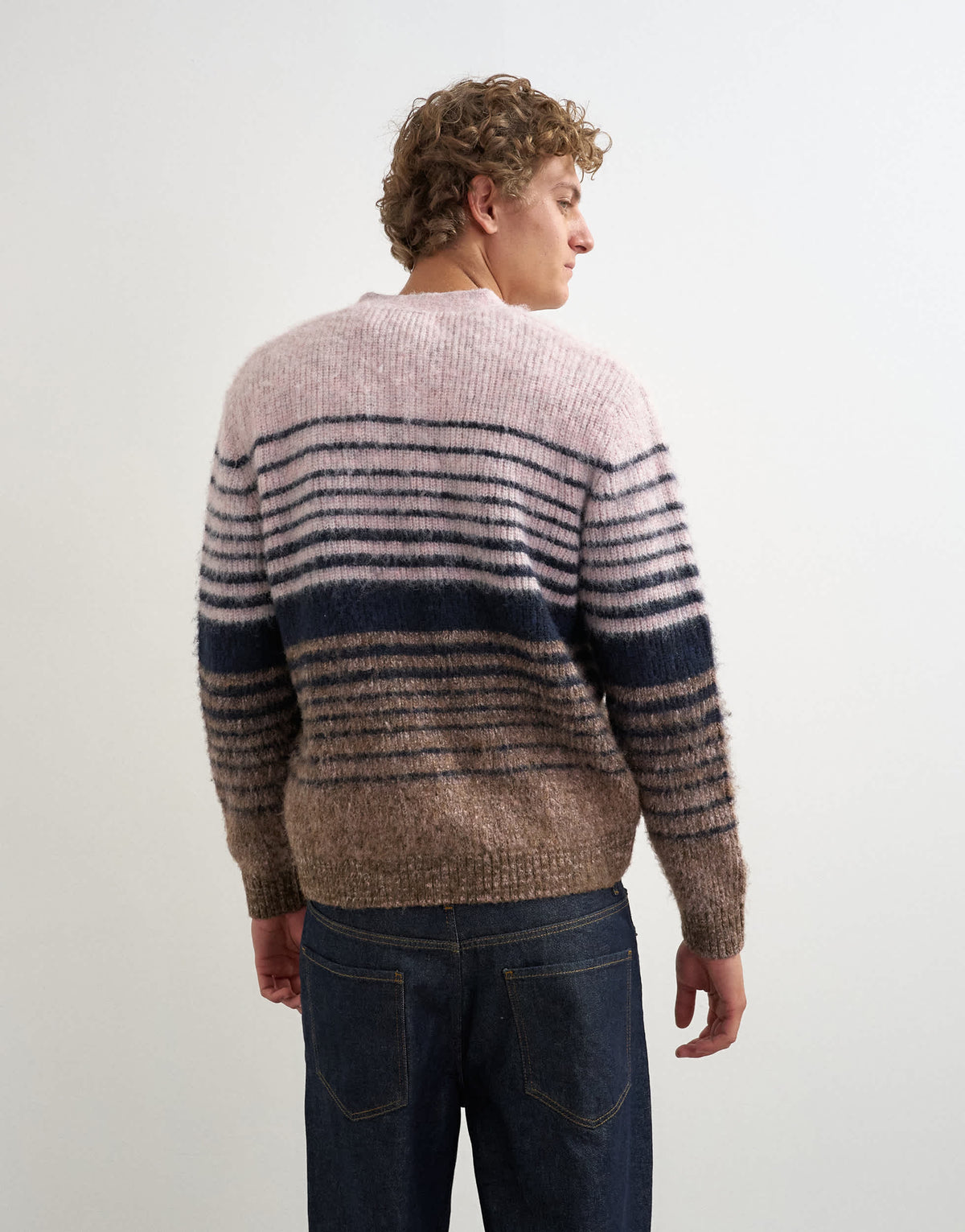 Topman regular fit striped knitted cardigan with ombre in pink