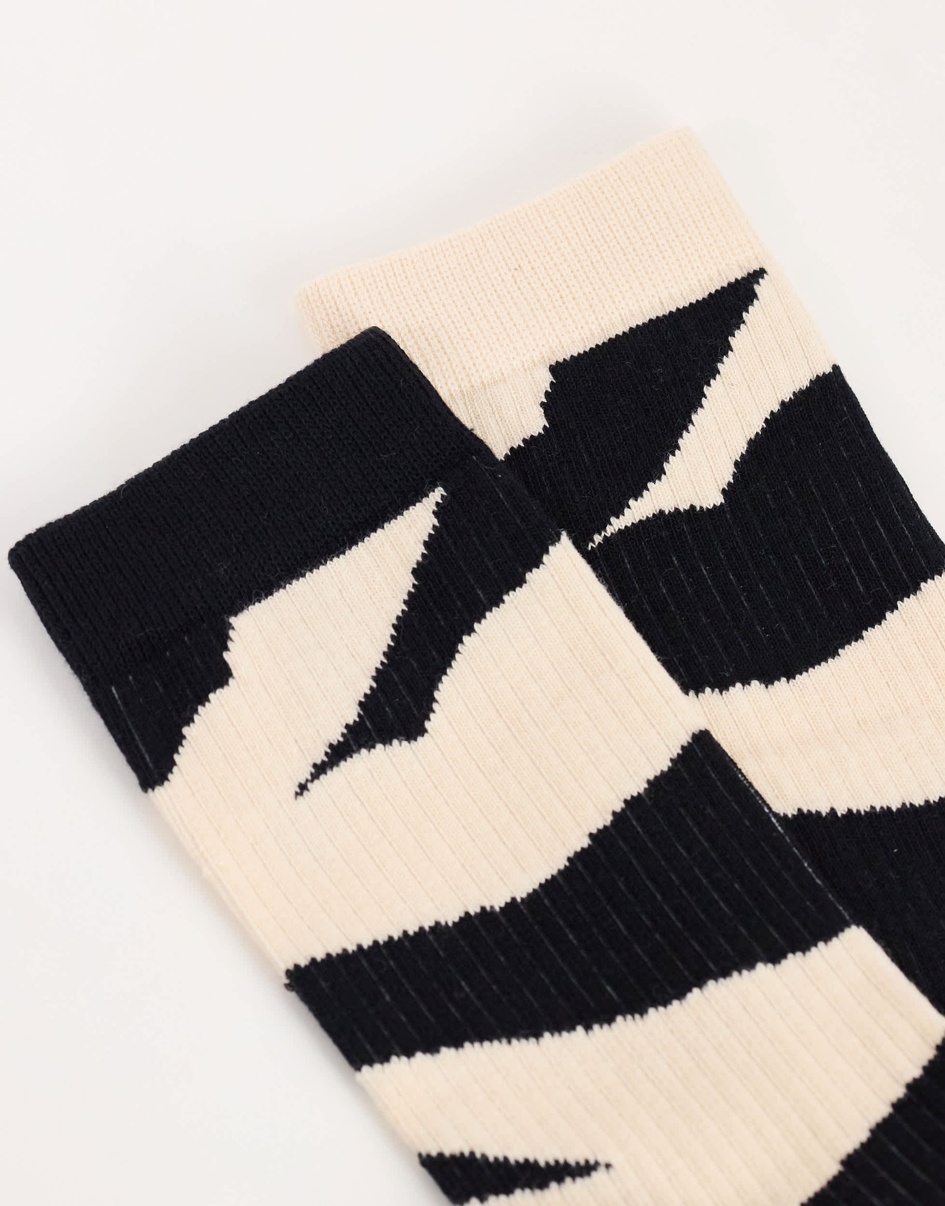 Topshop Leo 2 pack zebra print socks in black and white