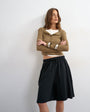 Topshop washed long line tie detail shorts in black