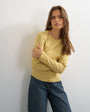 Topshop asymmetric long sleeve t-shirt in mustard