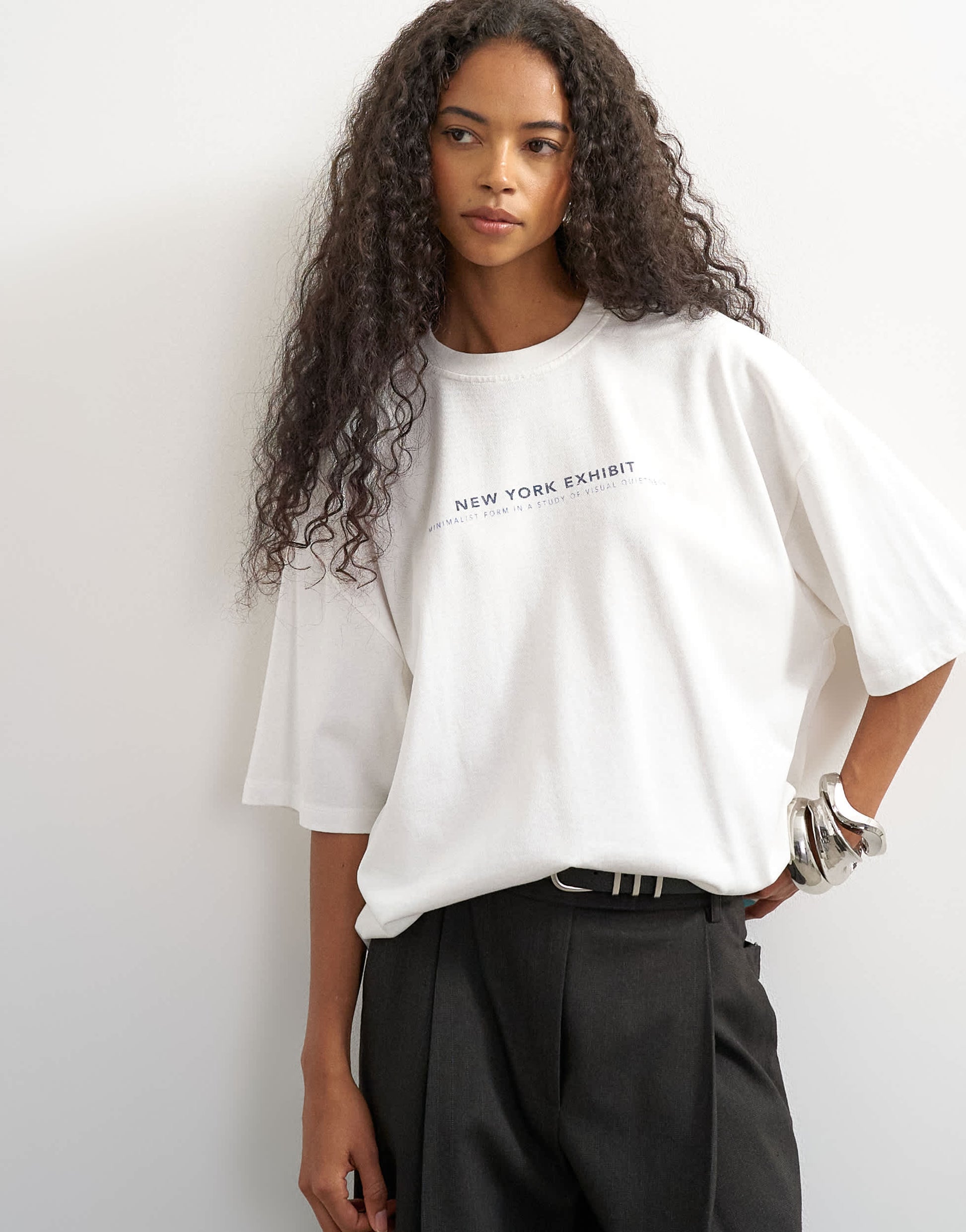 Topshop 'New York Edition' graphic t-shirt in ecru