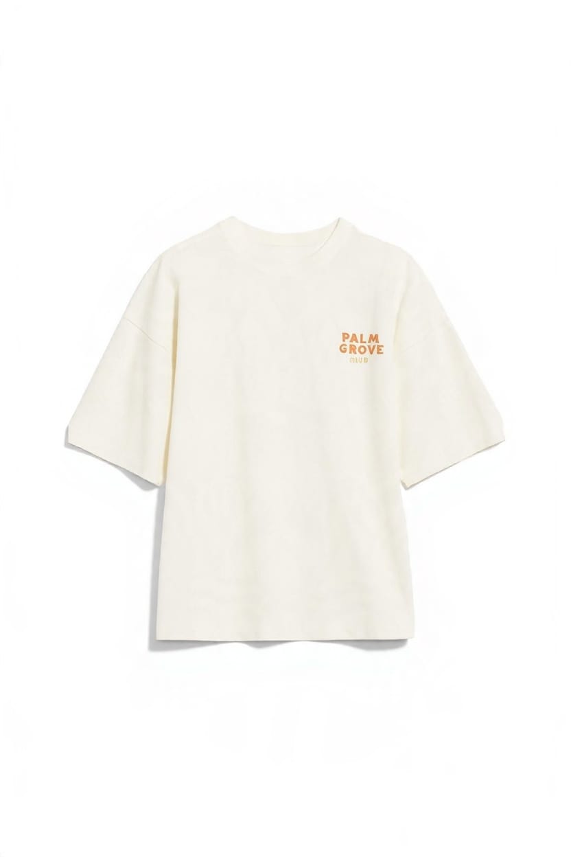 Topshop graphic 'Palm Grove' oversized t-shirt in ecru