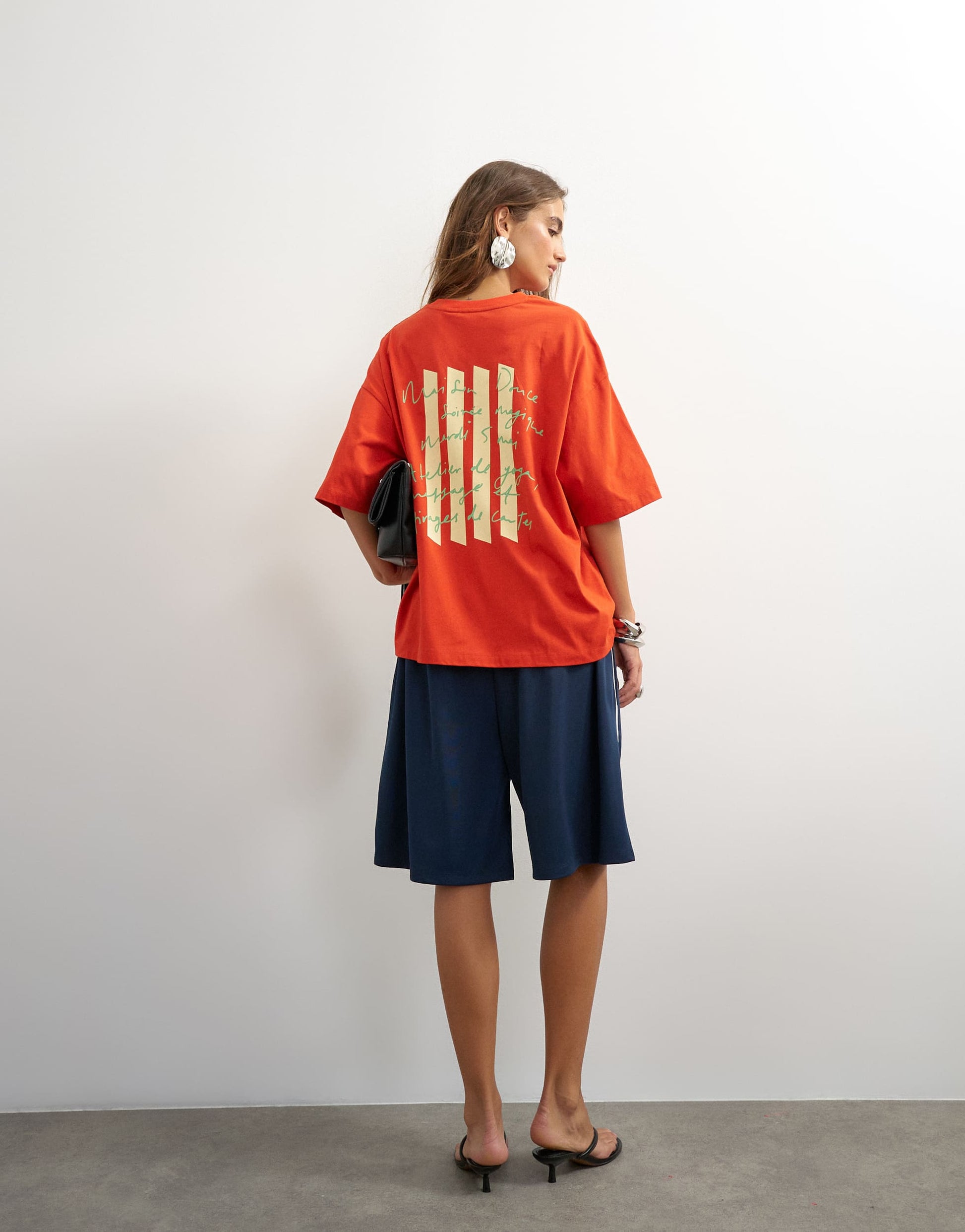 Topshop graphic 'Maison' oversized t-shirt in red