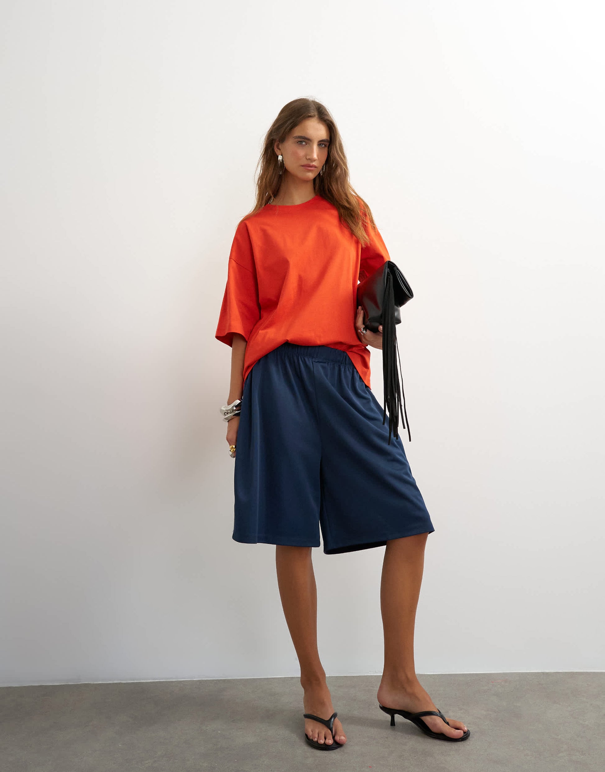 Topshop graphic 'Maison' oversized t-shirt in red