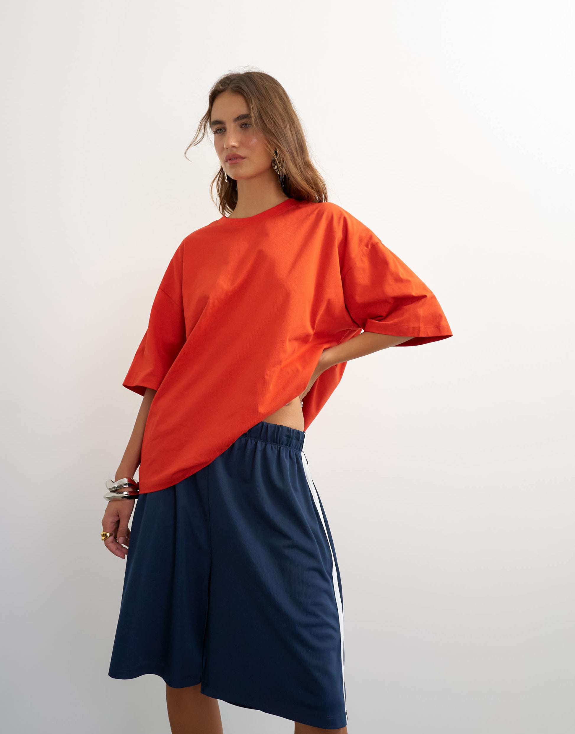 Topshop graphic 'Maison' oversized t-shirt in red