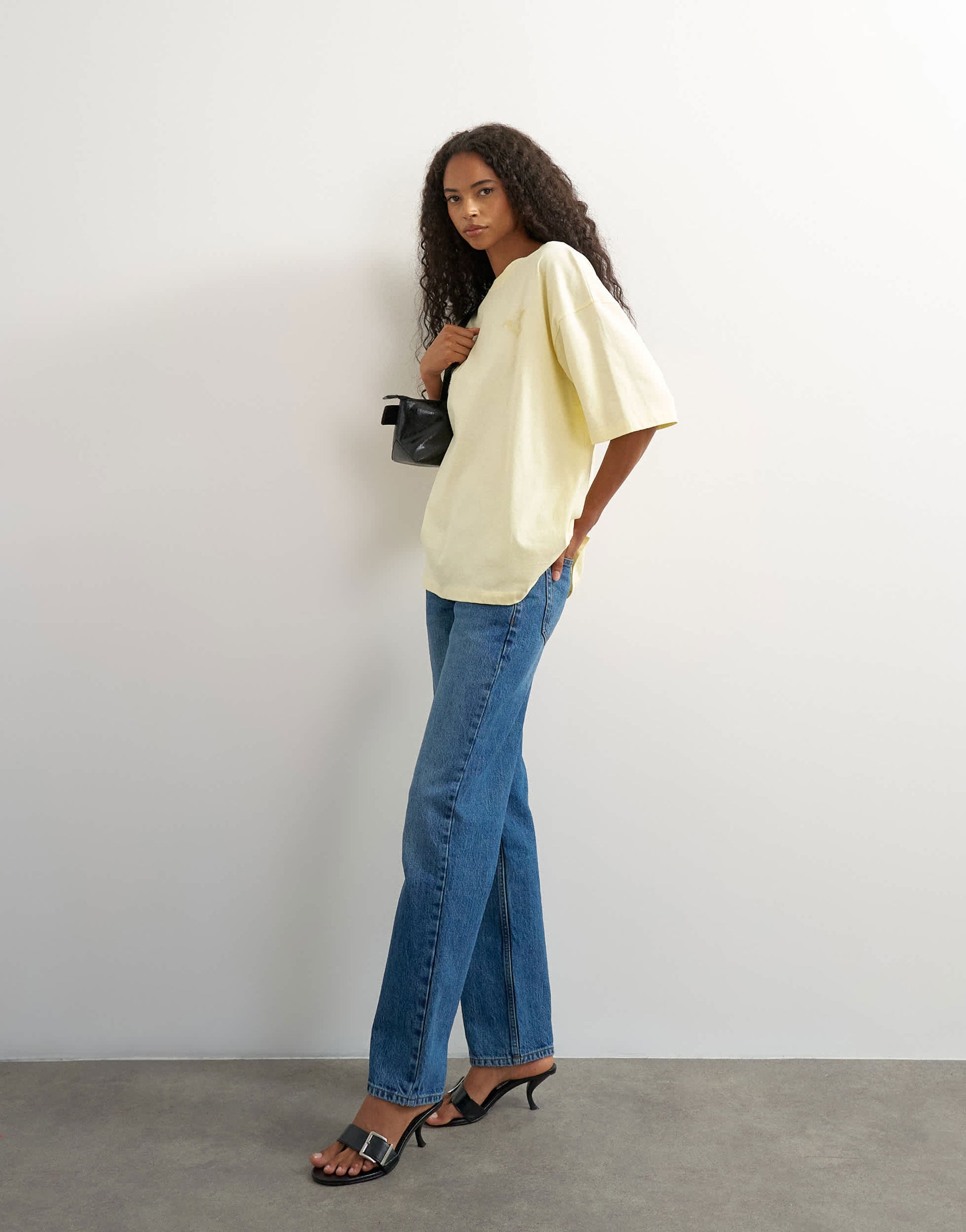 Topshop graphic 'Rodeo Rain' oversized t-shirt in buttermilk