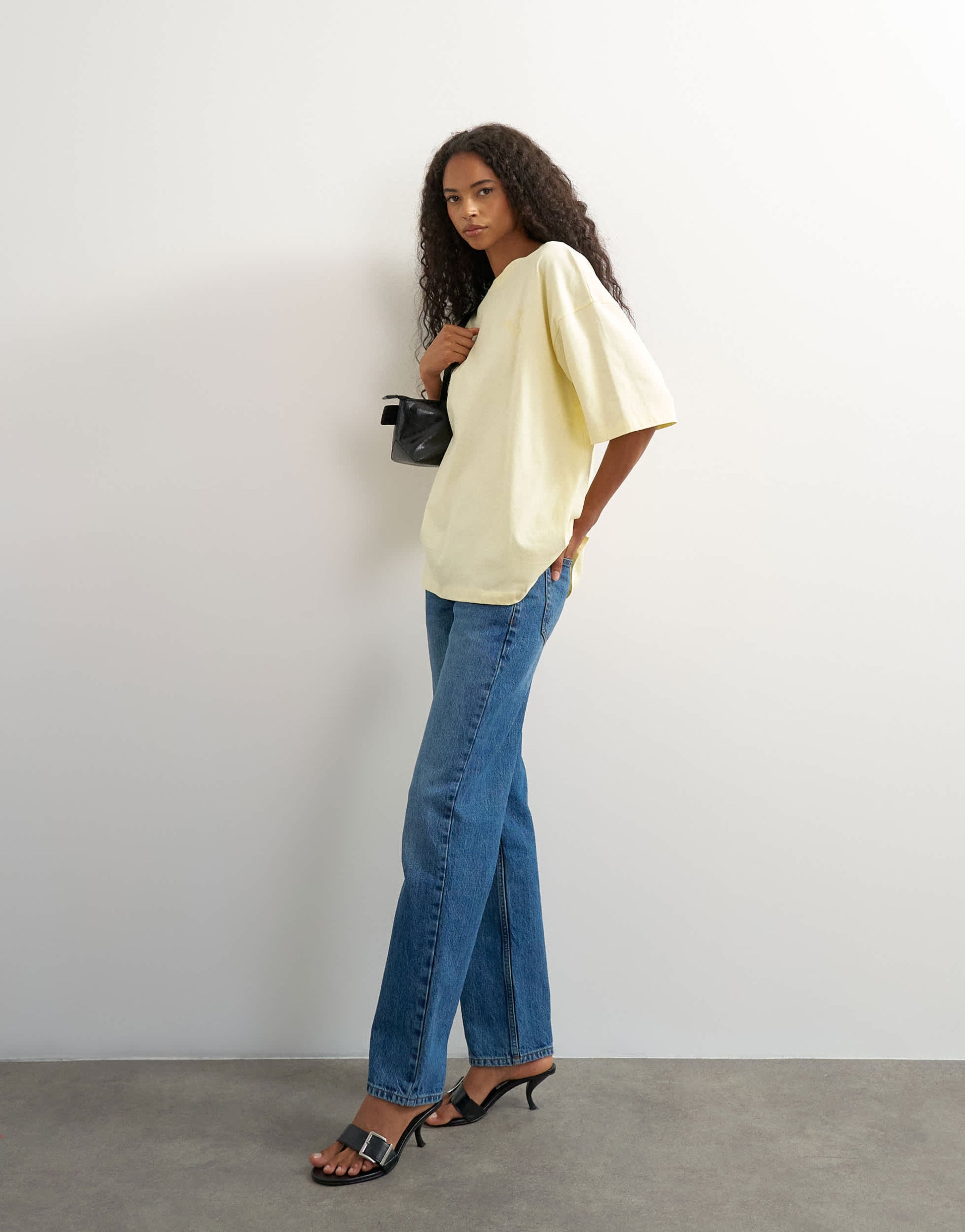 Topshop graphic 'Rodeo Rain' oversized t-shirt in buttermilk