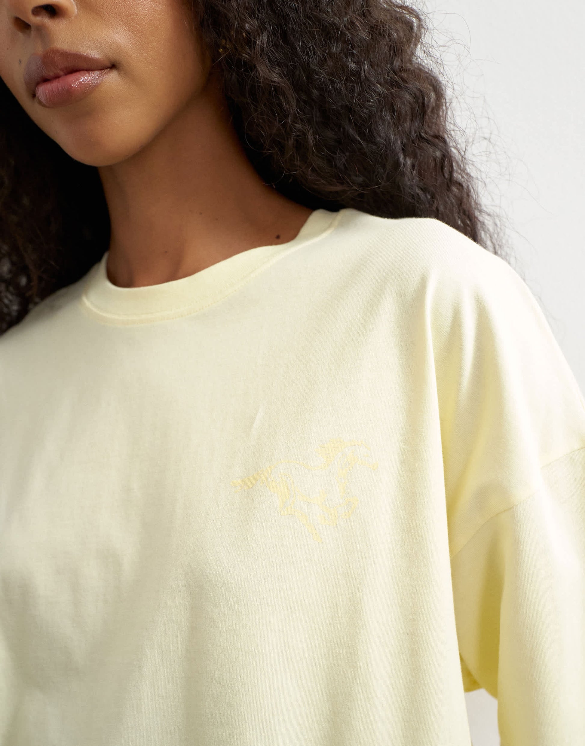 Topshop graphic 'Rodeo Rain' oversized t-shirt in buttermilk