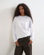 Topshop seamed detail long sleeve skater top in white