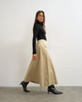 Topshop twill wrap waistband detail trench skirt in stone