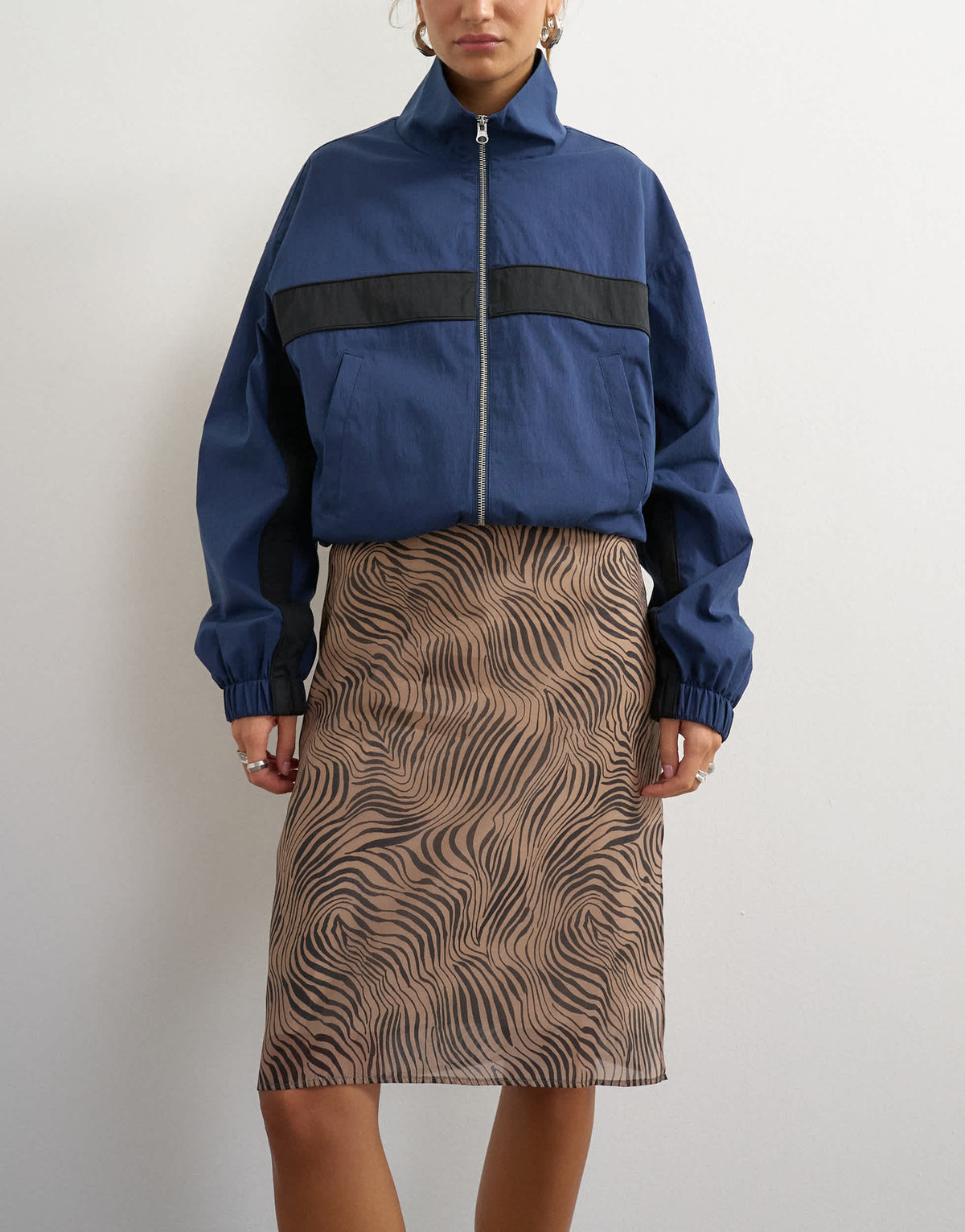Topshop organza 90s length skirt in zebra print