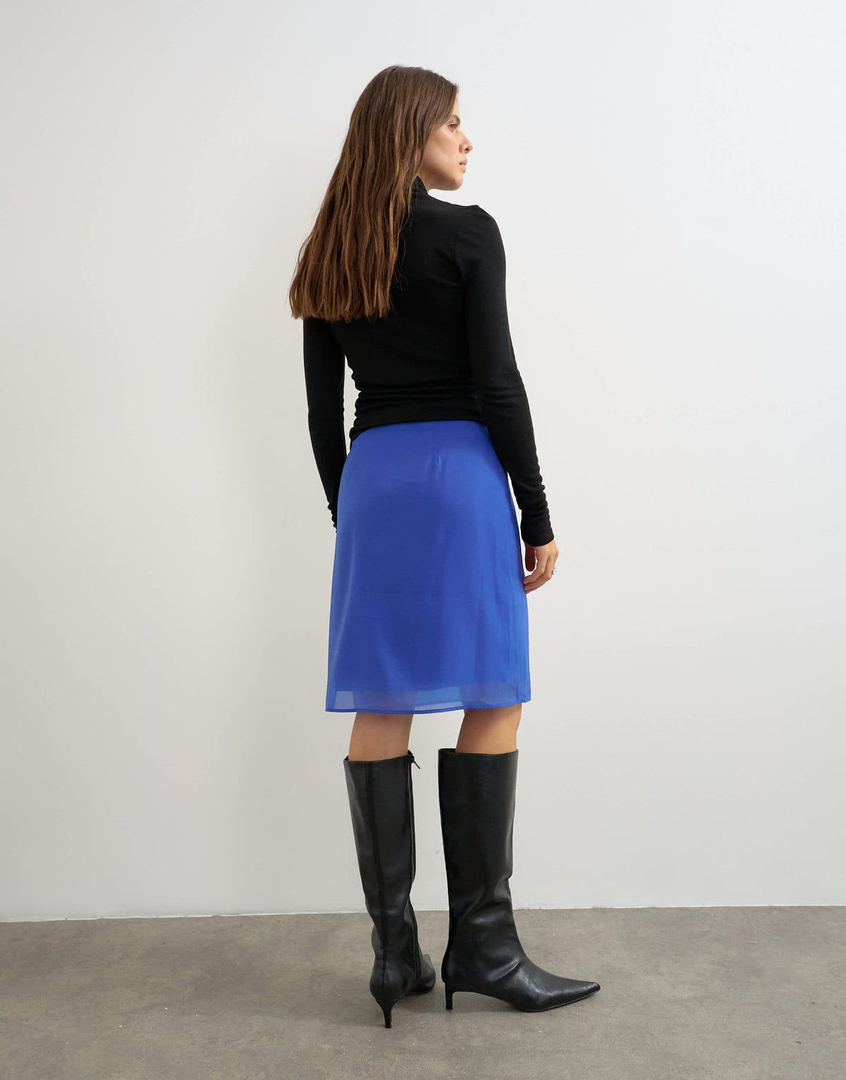 Topshop organza 90s length skirt in cobalt