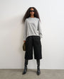 Topshop curve hem raglan sleeve skater t-shirt in grey