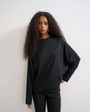 Topshop curve hem raglan sleeve skater t-shirt in black