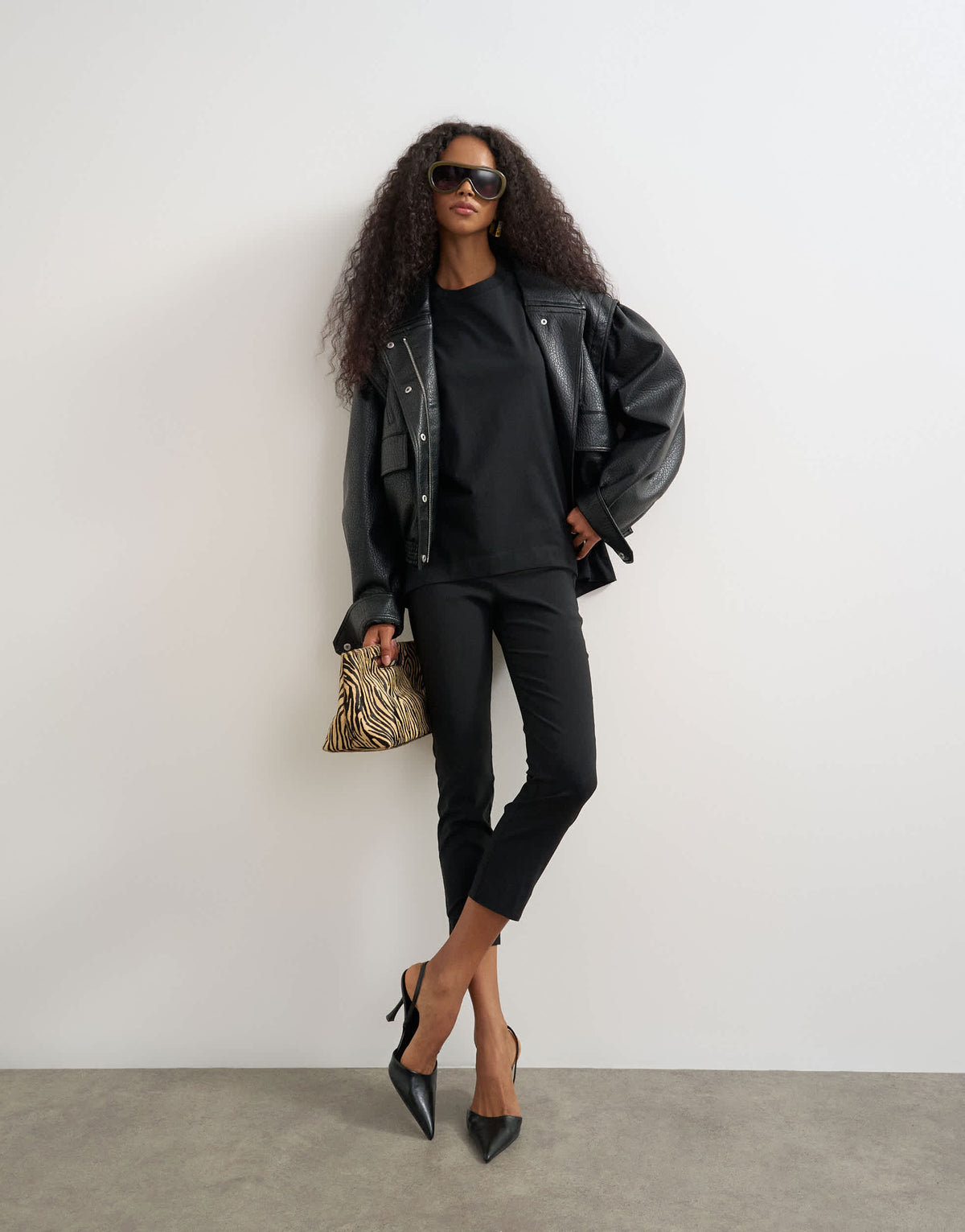 Topshop curve hem raglan sleeve skater t-shirt in black