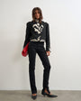 Topshop skinny jean with side split in clean black