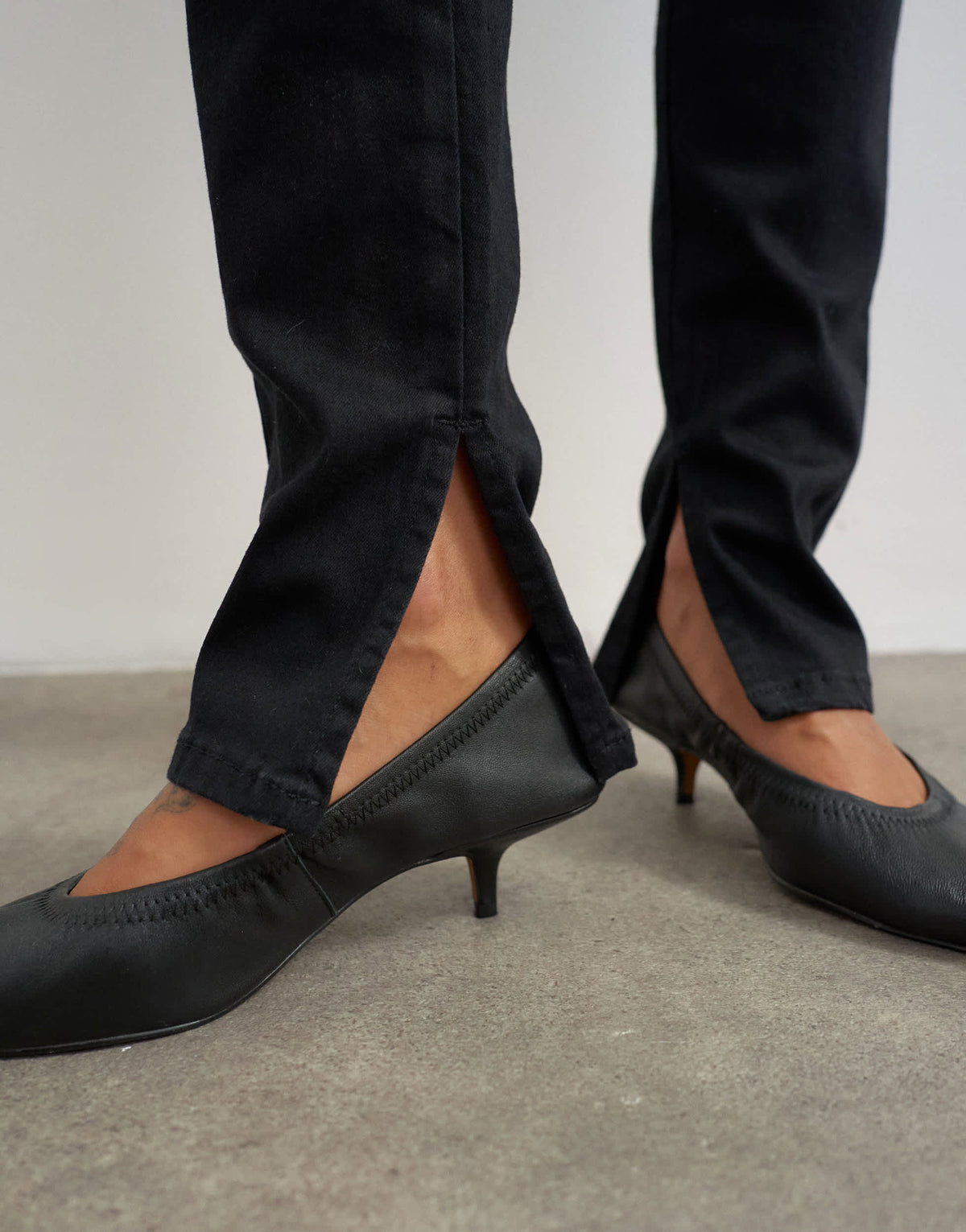 Topshop skinny jean with side split in clean black