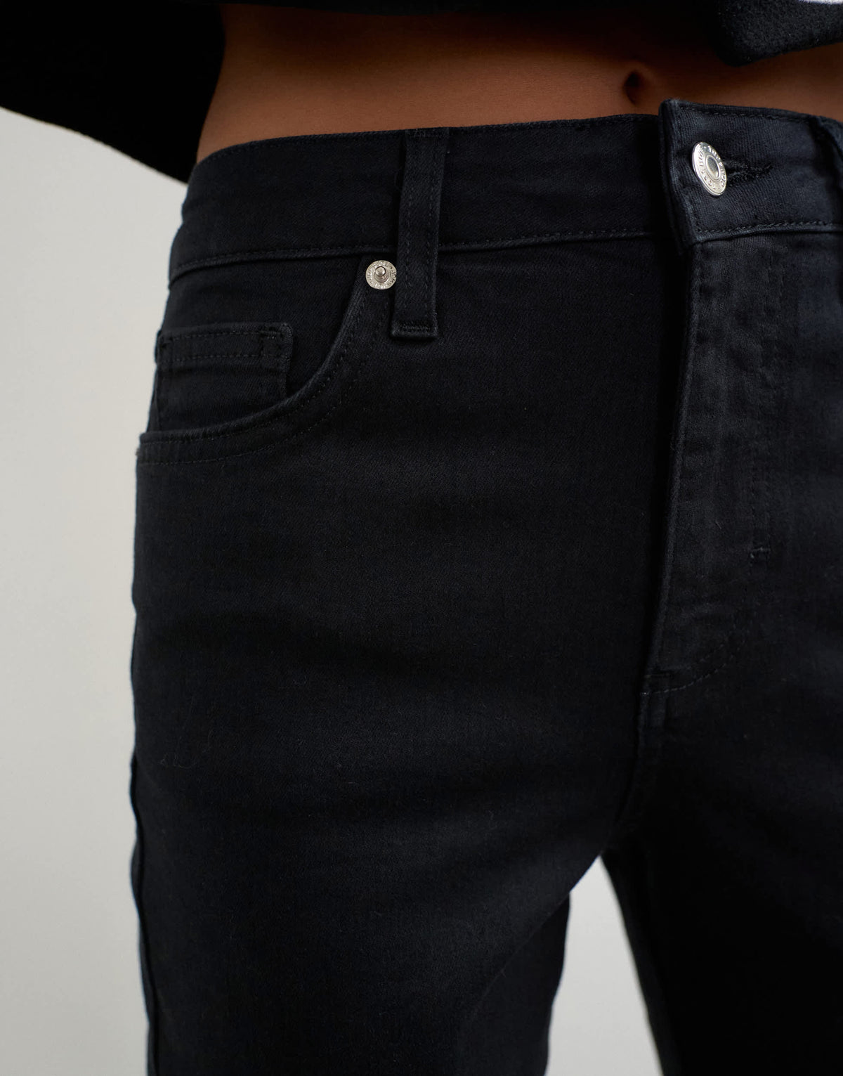 Topshop skinny jean with side split in clean black