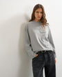 Topshop seamed detail long sleeve skater top in grey marl