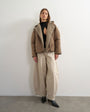 Topshop Harper baggy barrel jean in winter oat