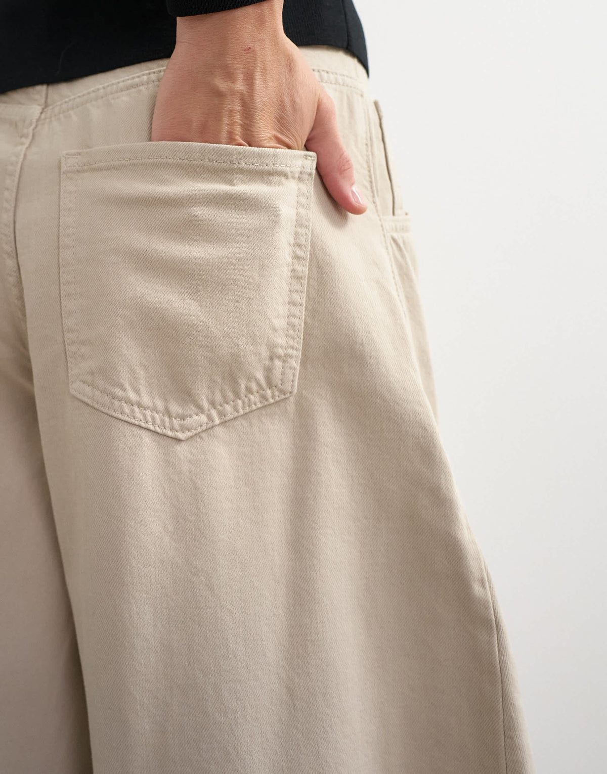 Topshop Harper baggy barrel jean in winter oat