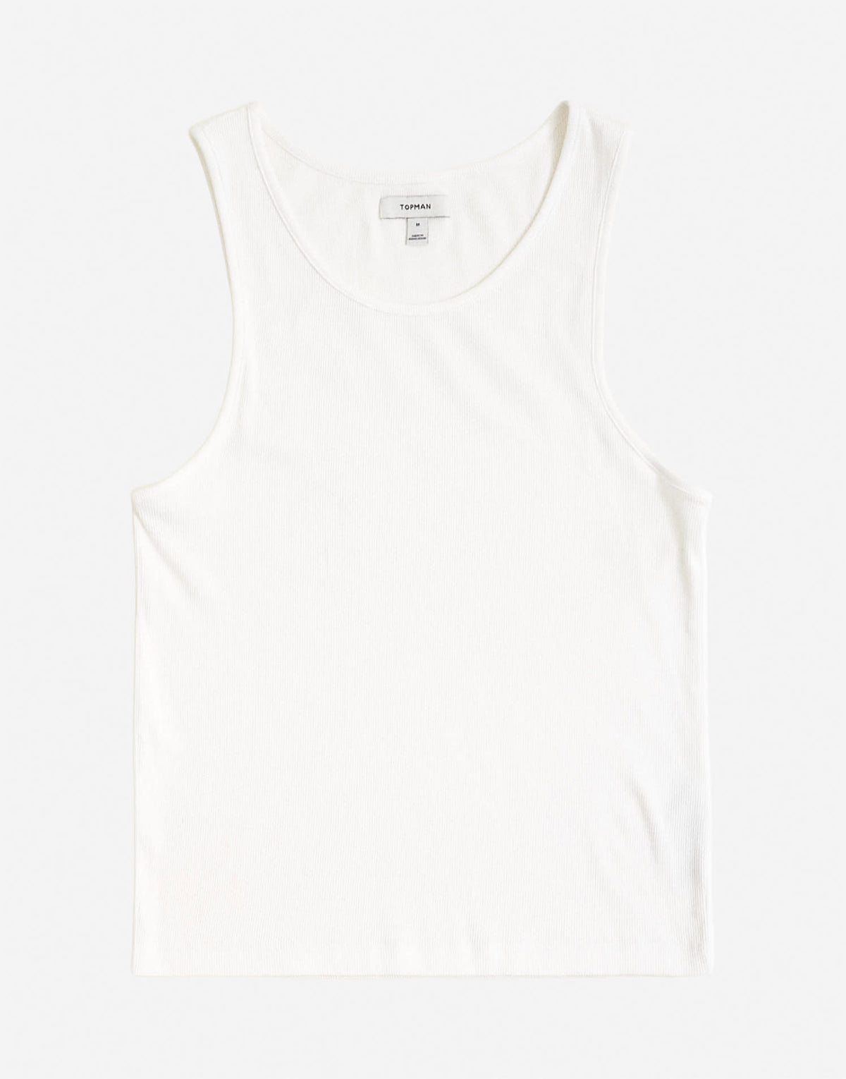 Topman rib vest in white